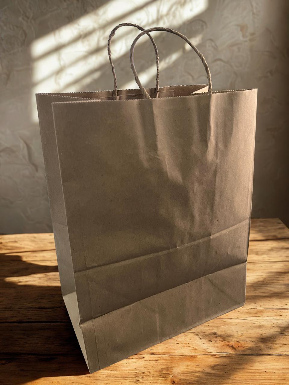 Bolsa Delivery de Papel kraft 30x18x38cm c/asa torcida - Imagen 4